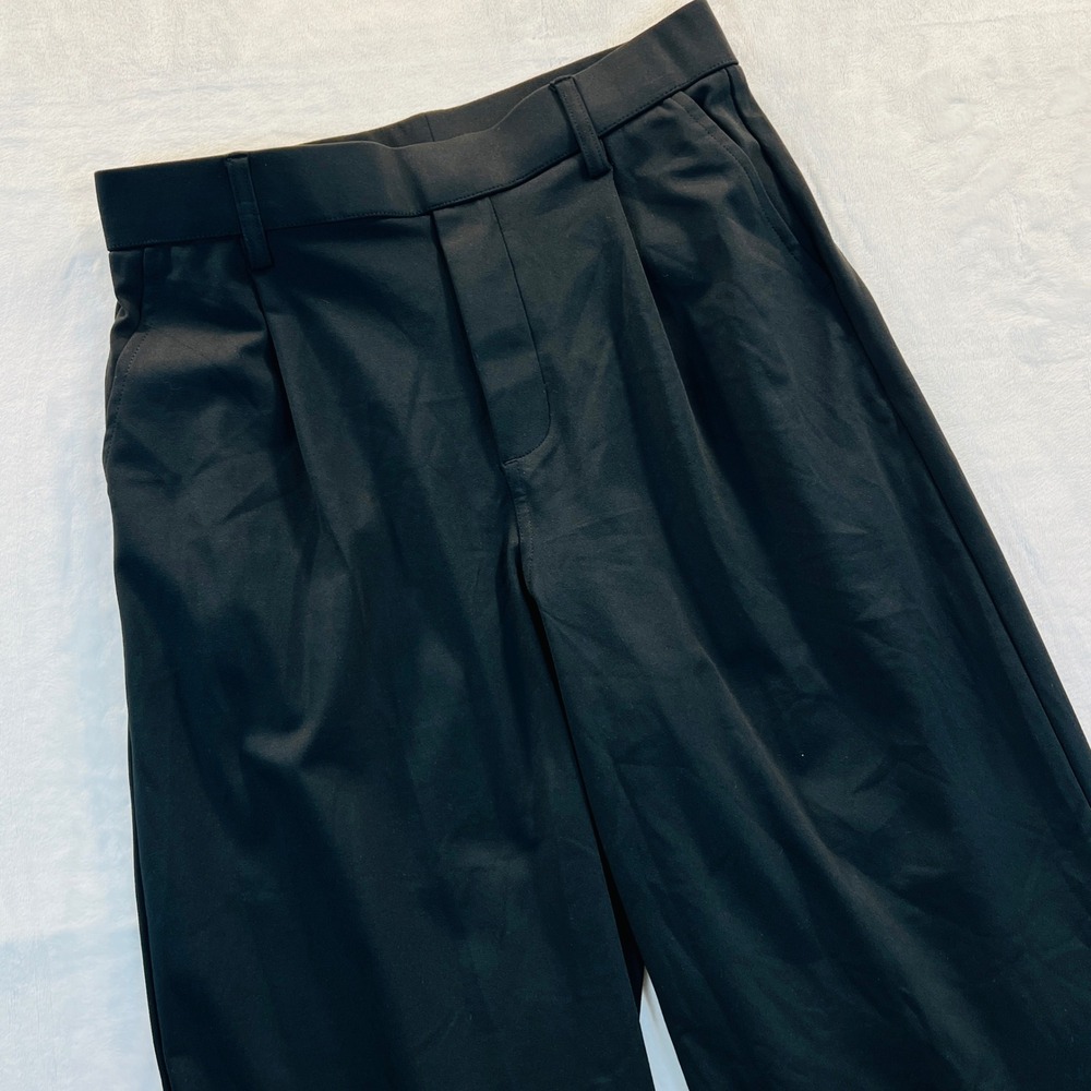 Halara Flex Black 4-Way Stretch Wide Leg Pleated Work Pants Small Regular